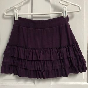 Purple Meteor Shower Ruffled Mini Skirt London